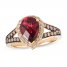 Le Vian Garnet Ring 1/2 ct tw Diamonds 14K Honey Gold