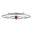 Bolo Bracelet Lab-Created Ruby Sterling Silver