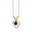 Garnet Heart Necklace 14K Yellow Gold