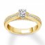 Diamond Engagement Ring 3/4 ct tw Round-cut 14K Yellow Gold