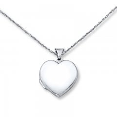 Heart Locket Necklace Sterling Silver