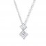 Diamond Necklace 1/6 ct tw Princess-cut 10K White Gold