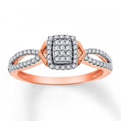 Diamond Ring 1/4 ct tw Round-cut 10K Rose Gold