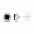 Black & White Diamond Earrings 1/2 ct tw 10K White Gold