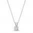 Solitaire Diamond Necklace 1/2 ct tw Round-cut 14K White Gold 18"