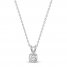 Solitaire Diamond Necklace 1/2 ct tw Round-cut 14K White Gold 18"