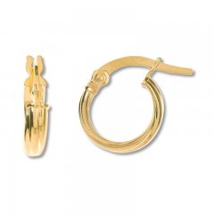 Ridged Hoop Earrings 14K Yellow Gold