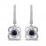 Center of Me Blue Sapphire & Diamond Earrings 1/10 ct tw 10K White Gold