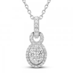 Diamond Necklace 1/4 ct tw 10K White Gold 18"