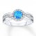 Lab-Created Blue Opal Ring White Topaz Sterling Silver