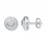 Diamond Earrings 1/2 ct tw Round/Baguette 10K White Gold