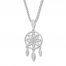 Dream Catcher Necklace 1/20 ct tw Diamonds Sterling Silver