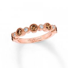 Le Vian Diamond Ring 7/8 ct tw Bezel-set 14K Strawberry Gold