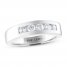 THE LEO Diamond Men's Wedding Band 3/4 ct tw Round-cut 14K White Gold