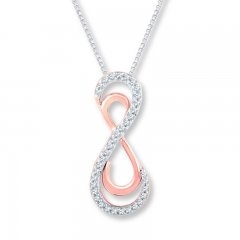 Infinity Diamond Necklace 1/8 carat tw Sterling Silver/10K Gold