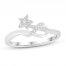 Diamond Star Ring 1/10 ct tw Round-Cut Sterling Silver