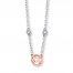 Morganite Necklace Sterling Silver/10K Rose Gold