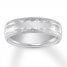 Engraved Wedding Band 14K White Gold 6mm