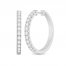 Diamond Hoop Earrings 1 ct tw Round-Cut 10K White Gold