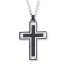 Men's Cross Necklace Stainless Steel 22" Length