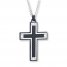 Men's Cross Necklace Stainless Steel 22" Length