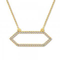 Diamond Geometric Choker Necklace 1/5 ct tw 10K Yellow Gold