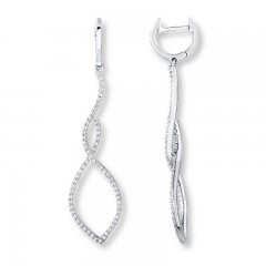 Diamond Drop Earrings 1/4 ct tw Round-cut Sterling Silver