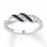 Black/White Diamond Ring 1/10 ct tw Round-cut Sterling Silver