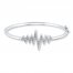 Heartbeat Bangle Bracelet 1/8 ct tw Diamonds Sterling Silver