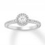 Diamond Engagement Ring 1/3 ct tw Round-cut 10K White Gold