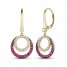 Le Vian Diamond & Ruby Dangle Earrings 3/8 ct tw Diamonds 14K Honey Gold