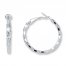 Florentine Hoop Earrings 14K White Gold