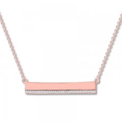 "Courage" Diamond Bar Necklace 1/20 ct tw 10K Rose Gold