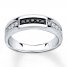 Men's Wedding Band 3/8 ct tw Diamonds 10K White Gold