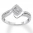 Diamond Engagement Ring 3/8 ct tw Princess/Round 10K White Gold