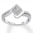 Diamond Engagement Ring 3/8 ct tw Princess/Round 10K White Gold