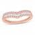 Diamond Anniversary Ring 1/4 ct tw Round/Baguette 10K Rose Gold