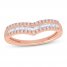 Diamond Anniversary Ring 1/4 ct tw Round/Baguette 10K Rose Gold