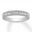 Diamond Anniversary Band 1/5 cttw Round/Baguette 10K White Gold