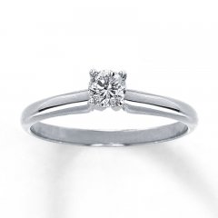 Diamond Solitaire Ring 1/4 carat Round-cut 14K White Gold