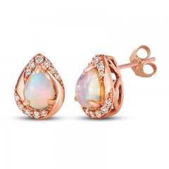 Le Vian Opal Earrings 1/5 ct tw Diamonds 14K Strawberry Gold