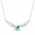 Lab-Created Emerald & White Lab-Created Sapphire Necklace Sterling Silver 18"