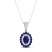 Sapphire & Diamond Necklace 1/15 ct tw 10K White Gold 18"