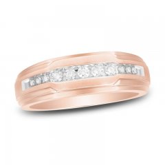 Men's Diamond Wedding Band 1/4 ct tw Round-cut 10K Rose Gold