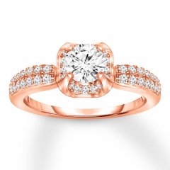 Diamond Engagement Ring 1/2 ct tw Round-cut 14K Rose Gold