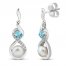 Freshwater Pearl & Topaz Earrings Sterling Silver