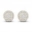 Diamond Halo Stud Earrings 1 ct tw Round-Cut 10K Yellow Gold