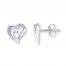 Heart Earrings Diamond Accents Sterling Silver