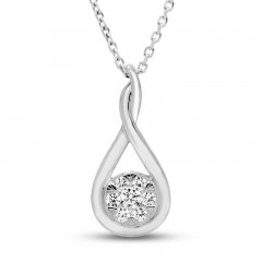 Diamond Necklace 1/5 ct tw Round-cut 10K White Gold 18"