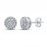 Lab-Created Diamonds by KAY Earrings 1/4 ct tw Round/Baguette-Cut Sterling Silver *Due to supply constraints, these earrings may include natural diamonds.